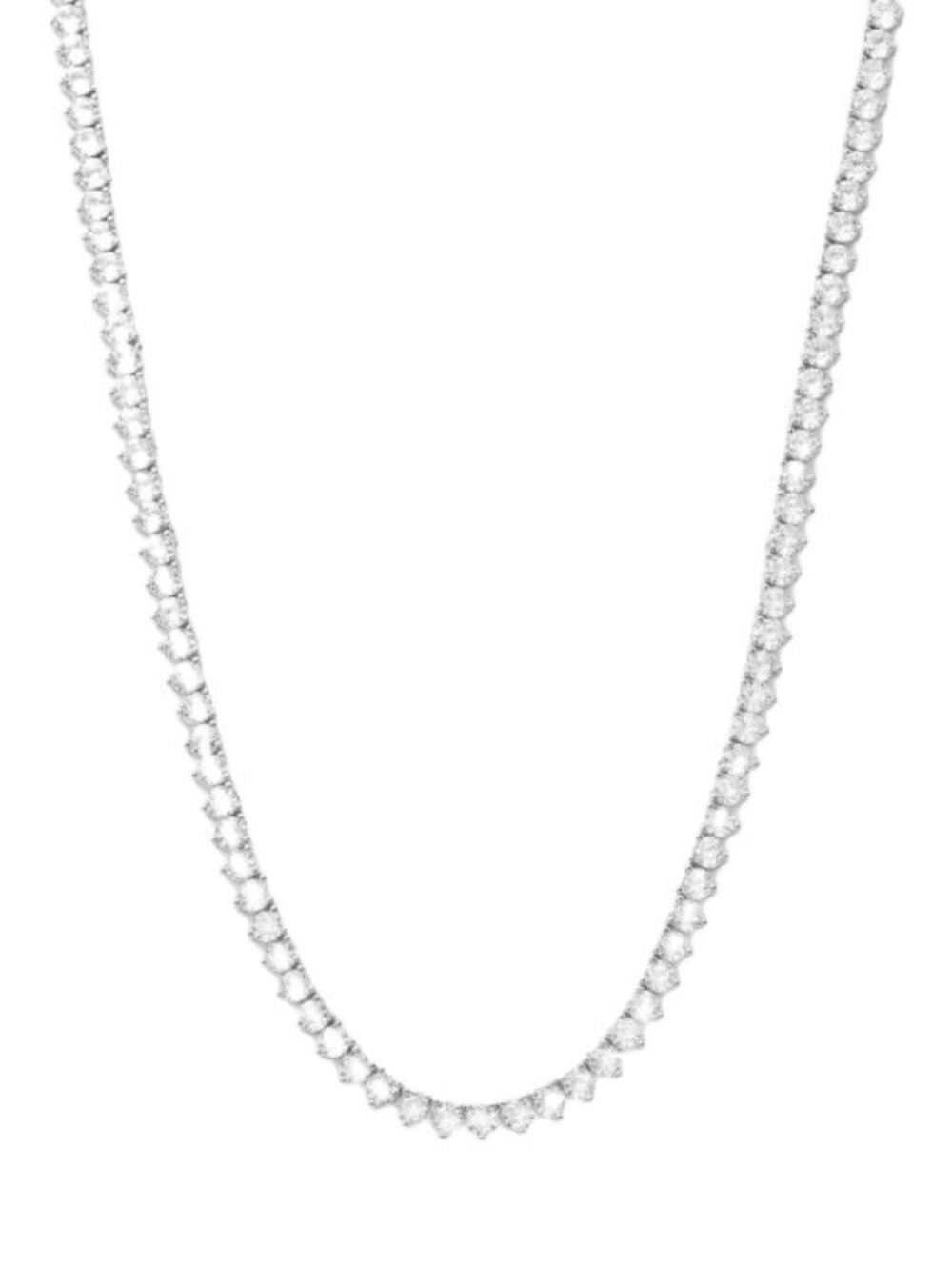 Melinda Maria Silver White Diamondettes Tennis Necklace 18" Not Your Basic. 3mm